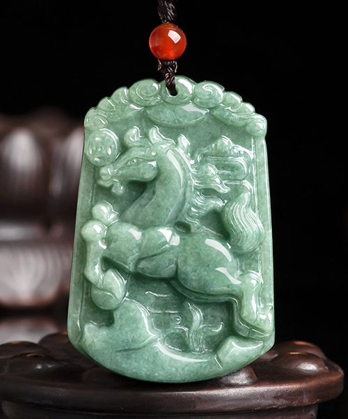 Horse Chinese Zodiac Jade Pendant