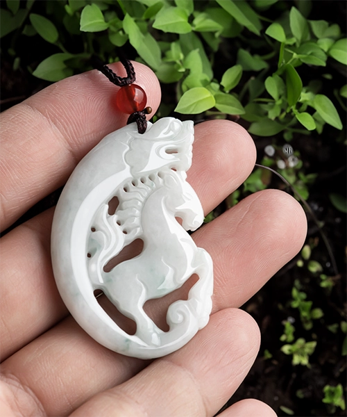 Dragon Horse Natural Jade Pendant