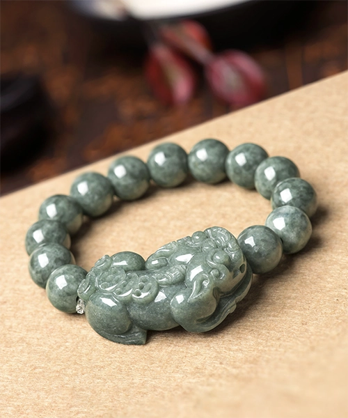 Jadeite Pixiu Natural Jade Bracelet