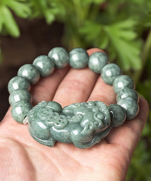 Jadeite Pixiu Natural Jade Bracelet
