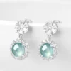 Jade Cabochon S925 Dangle Earrings