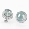 Jade Cabochon S925 Stud Earrings