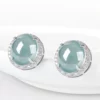 Jade Cabochon S925 Stud Earrings