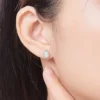Jade Cabochon S925 Stud Earrings