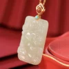 Pixiu Flat Jade Pendant S925 Necklace