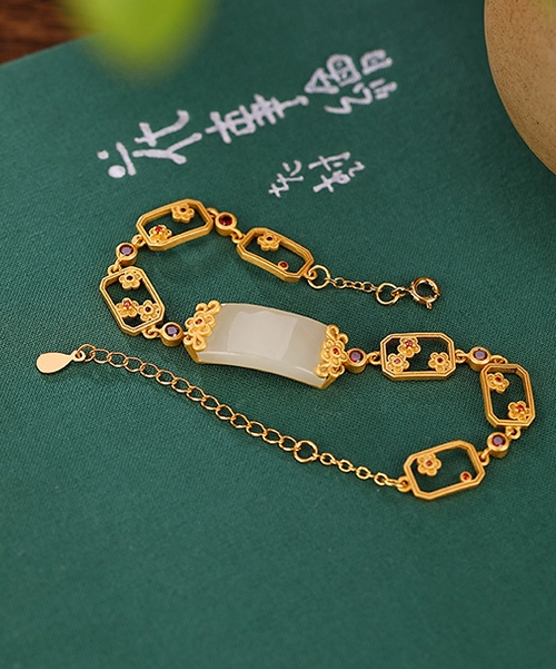 Jade Cabochon Vintage Bracelet