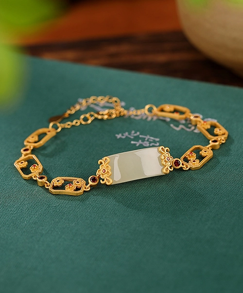 Jade Cabochon Vintage Bracelet