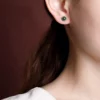 Green Jade Cabochon S925 Earrings