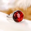 Bloody Amber Cabochon S925 Open Ring