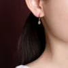 Jade Cabochon Water Drops S925 Earrings