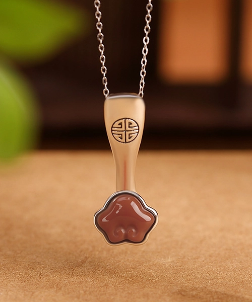 S990 Ruyi Natural Jade Agate Pendant - Image 7