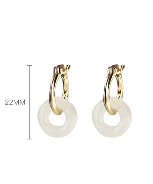 Donut Ring Jade S925 Earrings