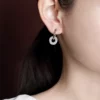 Donut Ring Jade S925 Earrings
