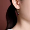 S925 Natural Amber Water Drops Earrings