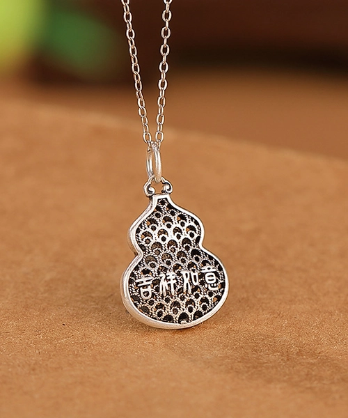 S925 Gourd Enamel Pendant - Image 4