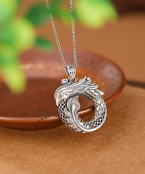 S999 Phoenix Enamel Pendant