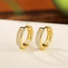 Natural Jade Circle S925 Earrings