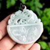 Vintage Phoenix Dragon Jade Pendant