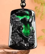 Black Scenery Natural Jade Pendant