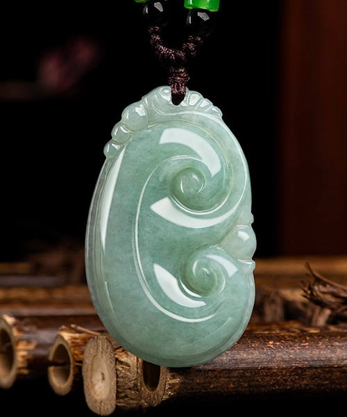 Jadeite Ruyi Natural Jade Pendant