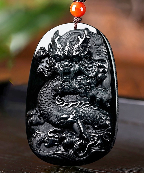 Dragon Black Natural Jade Pendant