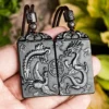 Phoenix Dragon Wedding Jade Pendant