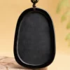 Black Jade Pendant Dragon Medal