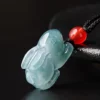 3D Rabbit Natural Jade Pendant