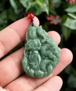 Jade Pendant Guanyin Dragon Medal