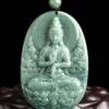 Natural Jade Guanyin Oval Pendant