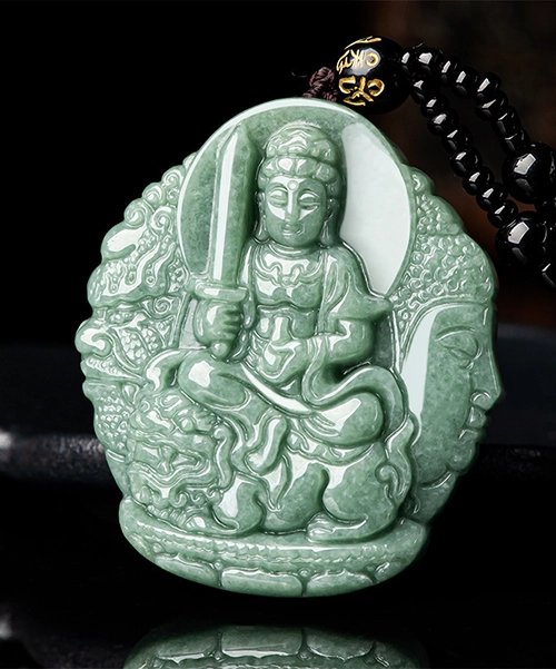 Manjushri bodhisattva Jade Pendant