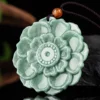 Lotus Flower Natural Jade Pendant