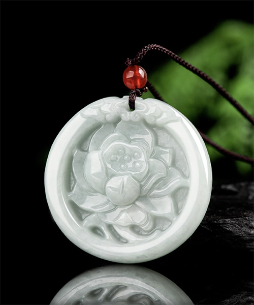 Flower Lotus Natural Jade Pendant