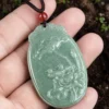 Jade Lotus Mandarin Duck Pendant