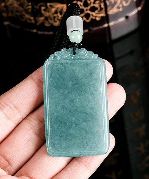 Simple Flat Natural Jade Pendant