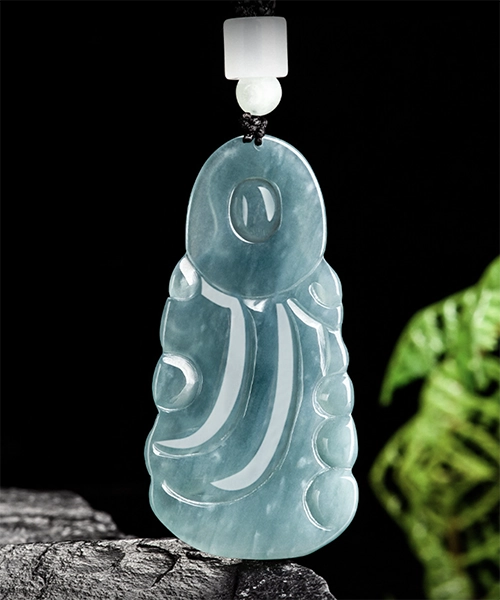Jadeite Guanyin Natural Jade Pendant