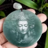 Jadeite Guanyin Round Jade Pendant