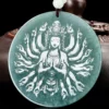 Natural Jade Guanyin Round Pendant