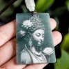 Natural Jade Guanyin Lotus Pendant