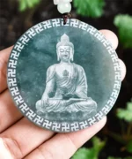 Natural Jade Buddha Round Pendant