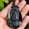 Black Jade Guanyin Jadeite Pendant