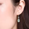 Natural Jade Ruyi S925 Dangle Earrings