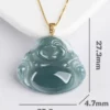 18K Gold Buddha Natural Jade Pendant