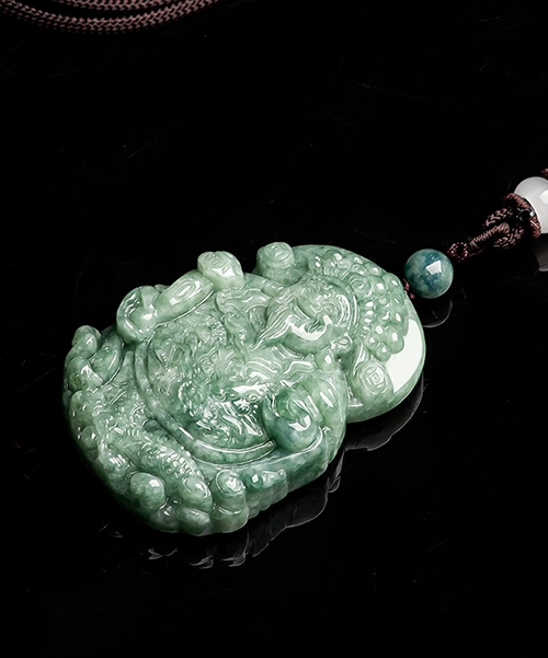 God of Wealth Two Sided Jade Pendant