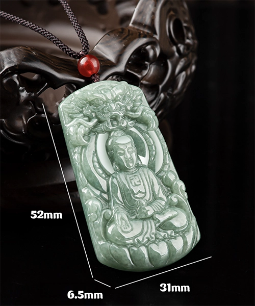Tathagata Buddha Dragon Jade Pendant