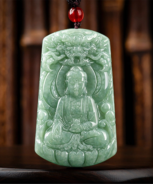 Tathagata Buddha Dragon Jade Pendant
