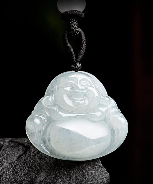 Laughing Buddha Natural Jade Pendant