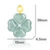 18K Gold Four Leaf Clover Jade Pendant