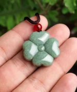 Four Leaf Clover Natural Jade Pendant
