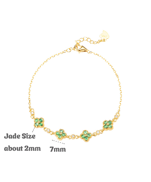S925 Four Leaf Clover Jade Bracelet